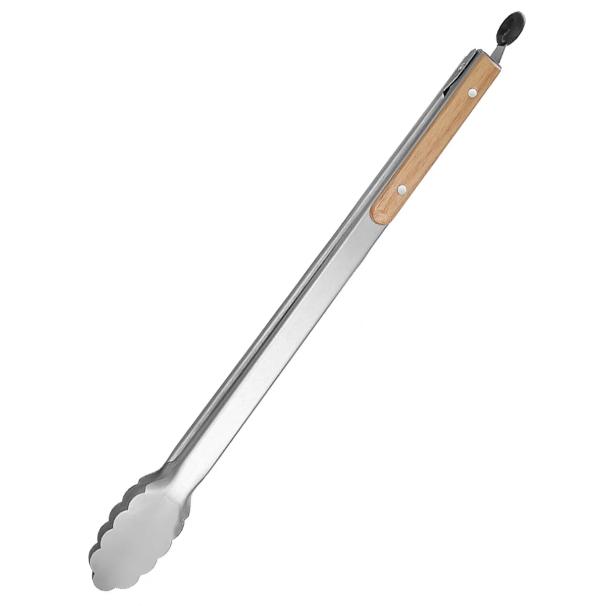Pegador de Cozinha Inox com Cabo de Madeira – Ideal para Churrasco, Salada e Grel