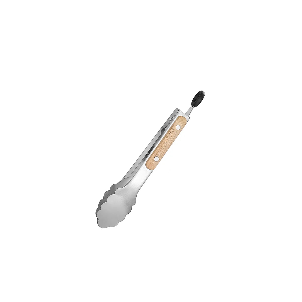 Pegador de Cozinha Inox com Cabo de Madeira – Ideal para Churrasco, Salada e Grel
