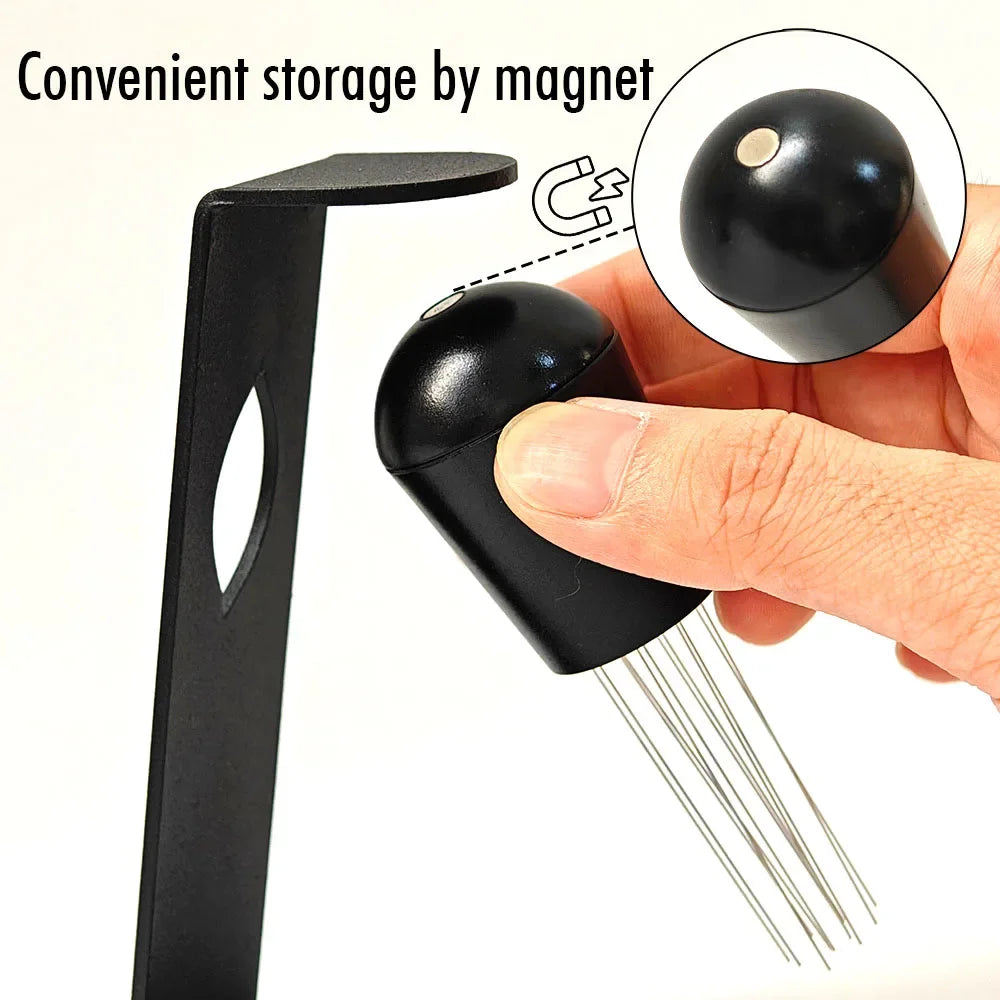 Distribuidor de Pó de Café em Aço – Agitador Agulha WDT para Crema Uniforme