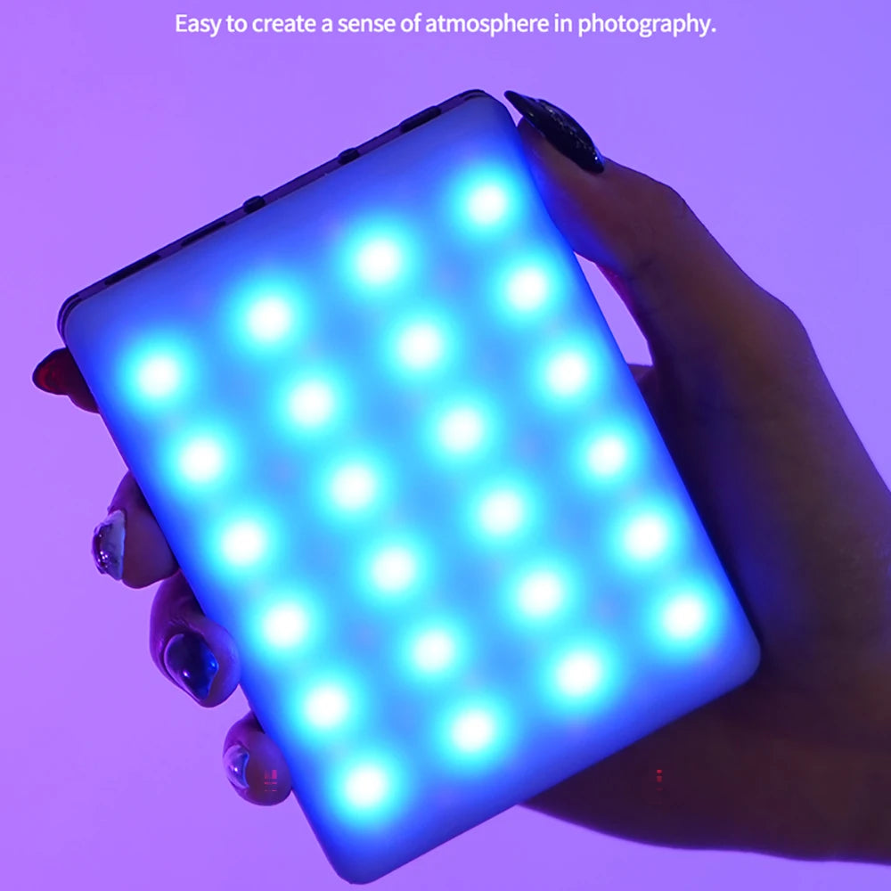 Mini clipe de luz de preenchimento LED RGB – Iluminação compacta para vlogs, selfies e vídeos.