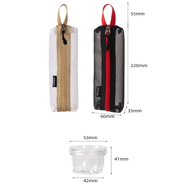 Conjunto de porta-tempero para viagem - Bolsa compacta para condimentos com garrafas transparentes para camping e caminhadas.