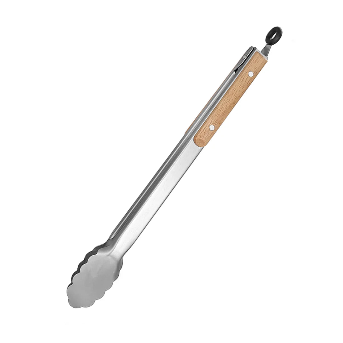 Pegador de Cozinha Inox com Cabo de Madeira – Ideal para Churrasco, Salada e Grel