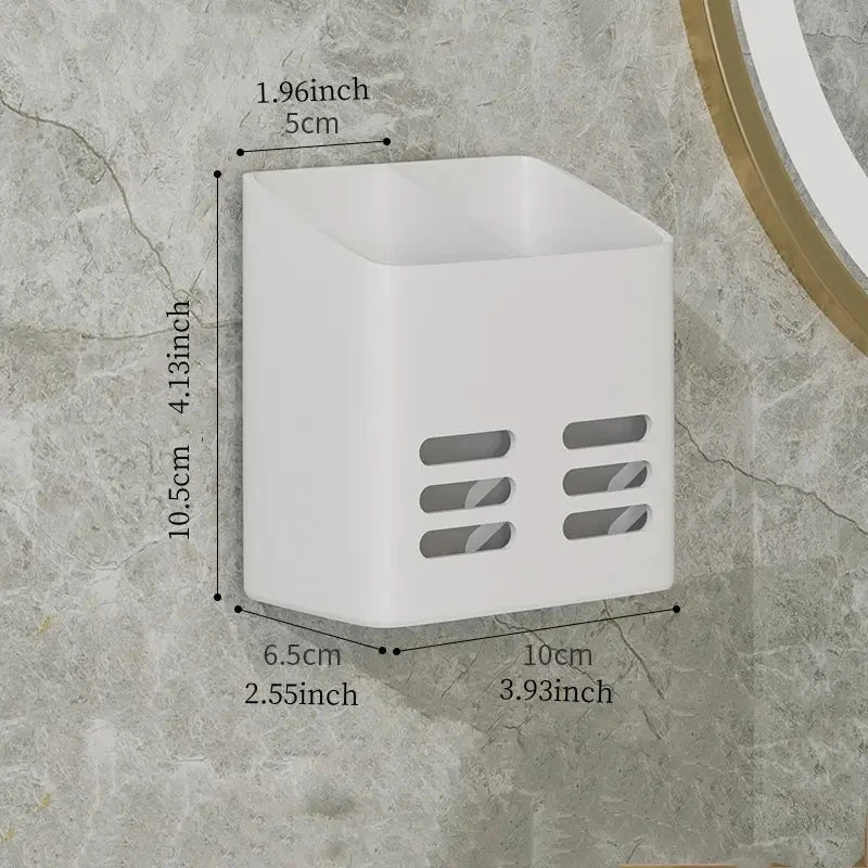 Prateleira organizadora para acessórios de banheiro.