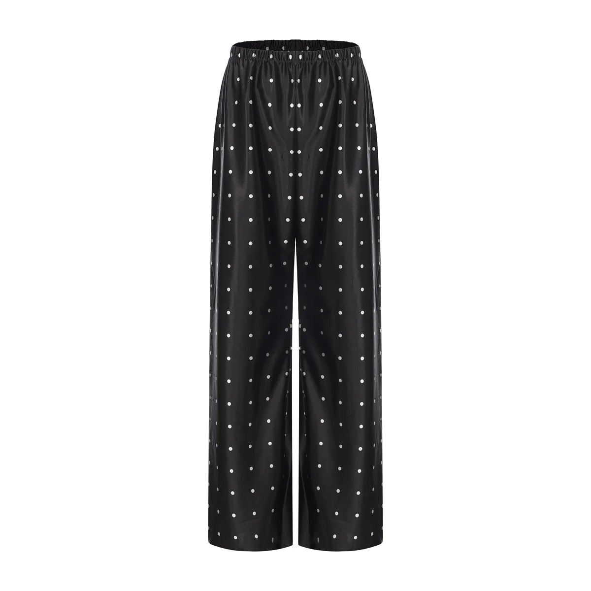 Calças Palazzo Longas de Cetim – Calças de Verão Femininas de Perna Larga.