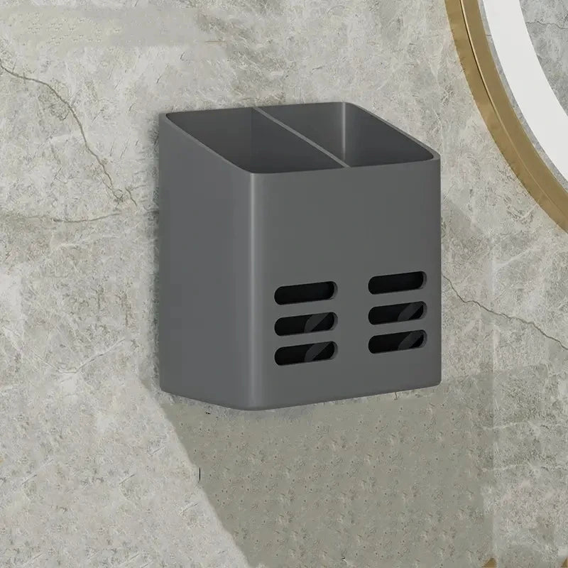 Prateleira organizadora para acessórios de banheiro.