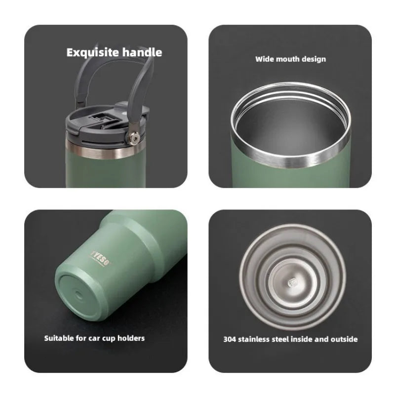 Copo Térmico Tyeso 900ml – Copo térmico de parede dupla a vácuo para bebidas quentes e frias, à prova de vazamentos