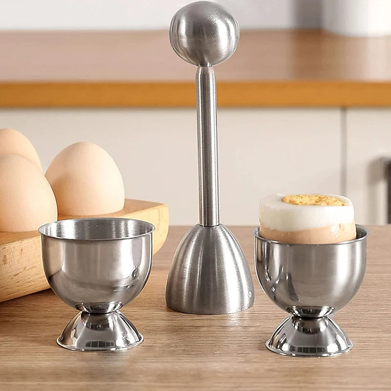 Egg Topper Premium em Aço – Cortador de Casca para Café da Manhã Prático e Elegante