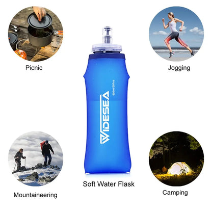 Garrafa de água macia para acampamento HydroPack 600ml para corrida e ciclismo.
