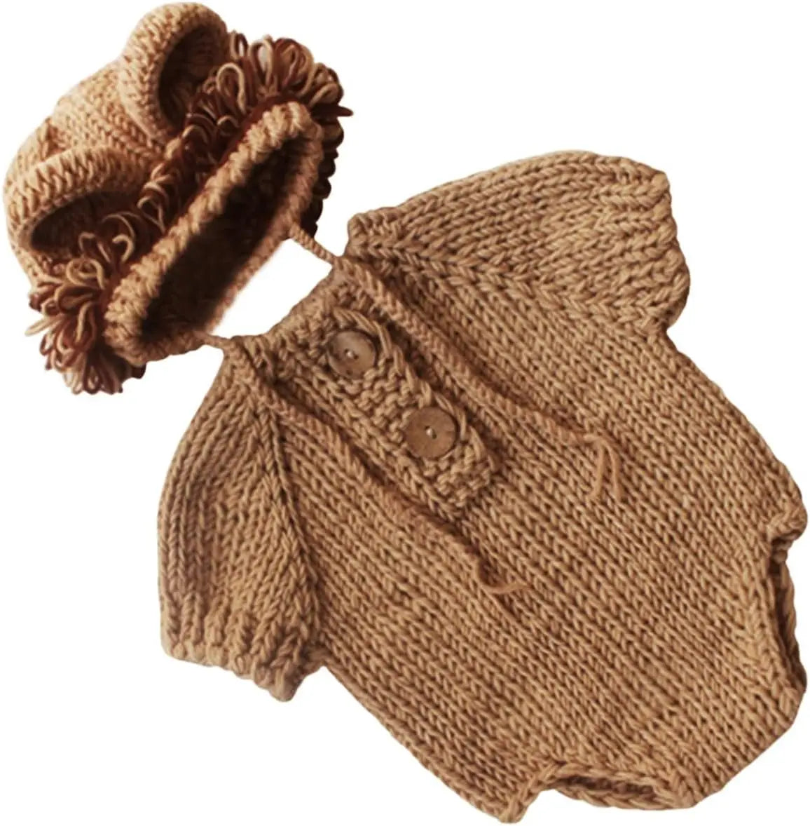 Baby Safari – Macacão Leão de Crochê para Fotos Newborn