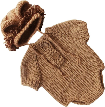 Baby Safari – Macacão Leão de Crochê para Fotos Newborn